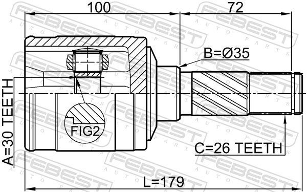 Jungčių komplektas, kardaninis velenas FEBEST 0511-CX7R