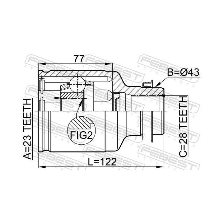 Jungčių komplektas, kardaninis velenas FEBEST 0511-GEMTRH