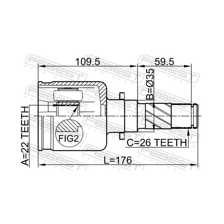 Jungčių komplektas, kardaninis velenas FEBEST 0511-M316ATLH