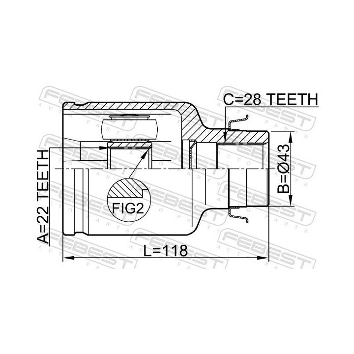 Jungčių komplektas, kardaninis velenas FEBEST 0511-M316ATRH