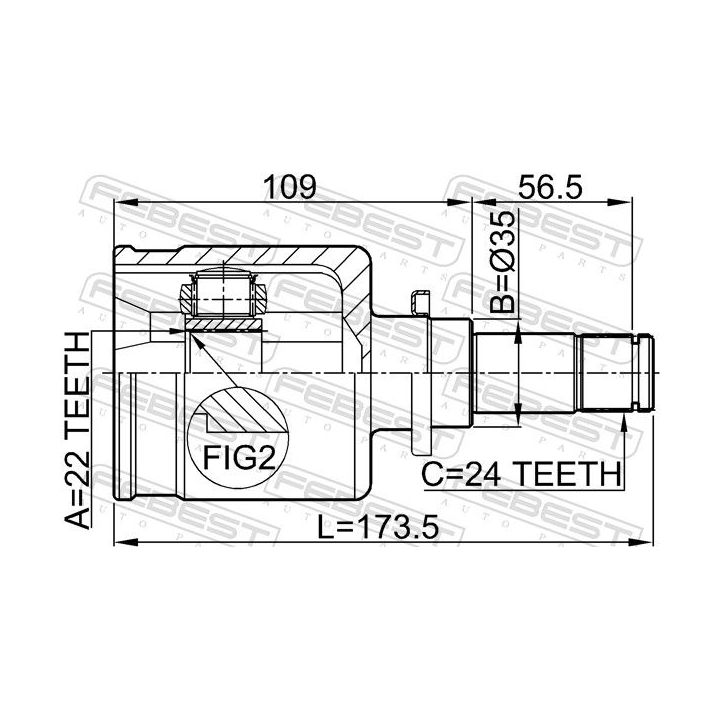 Jungčių komplektas, kardaninis velenas FEBEST 0511-M316MTLH