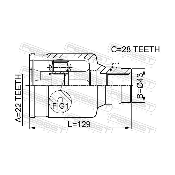 Jungčių komplektas, kardaninis velenas FEBEST 0511-M316MTRH