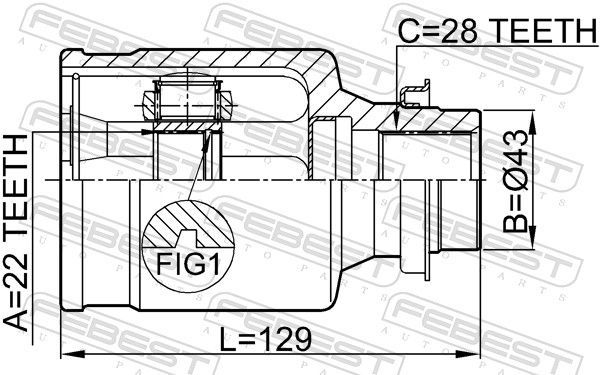 Jungčių komplektas, kardaninis velenas FEBEST 0511-M316MTRH