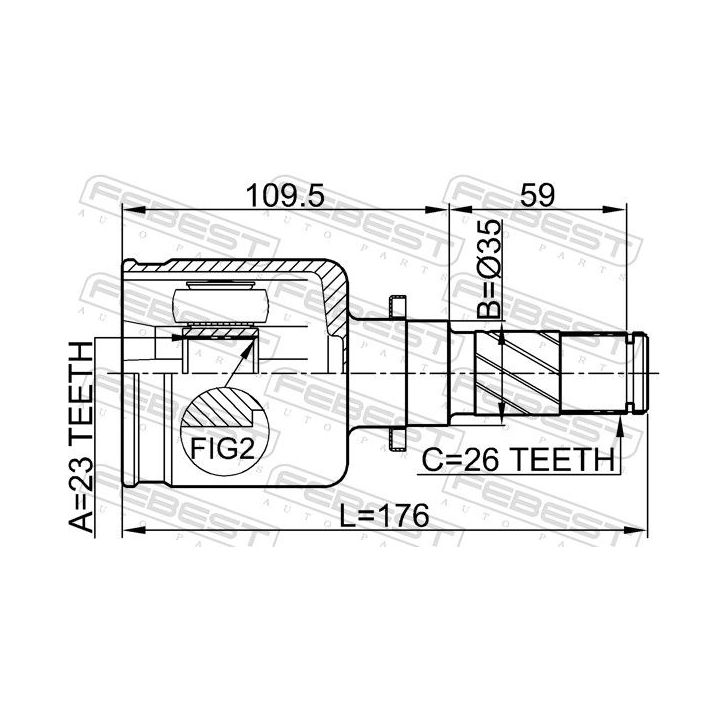 Jungčių komplektas, kardaninis velenas FEBEST 0511-M320ATLH