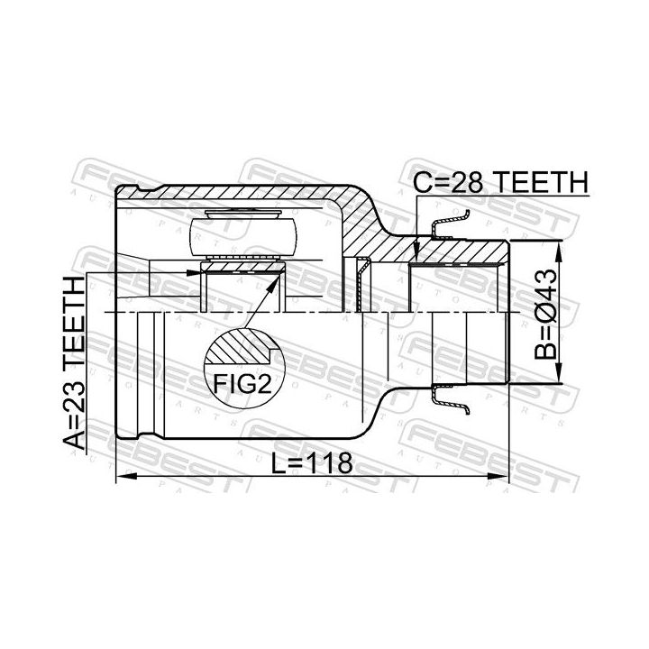 Jungčių komplektas, kardaninis velenas FEBEST 0511-M320ATRH