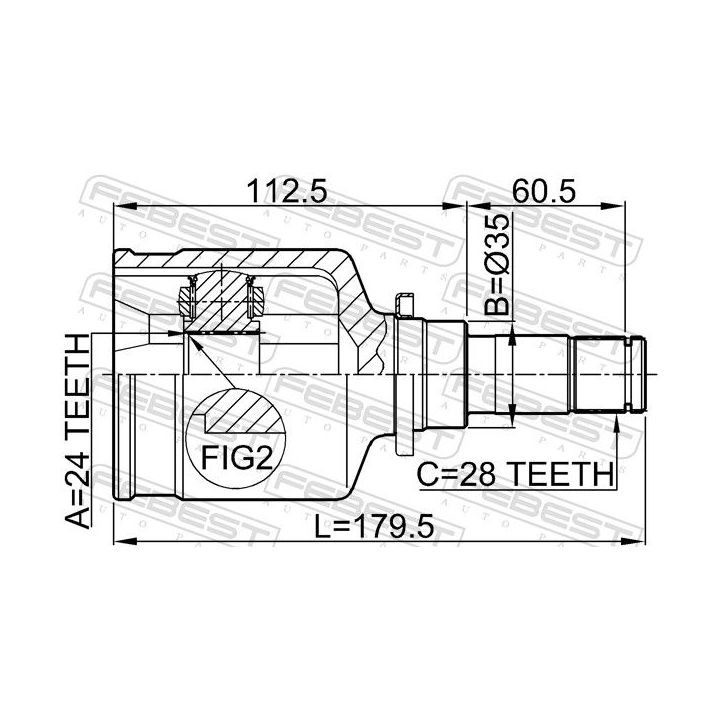 Jungčių komplektas, kardaninis velenas FEBEST 0511-M320MTLH