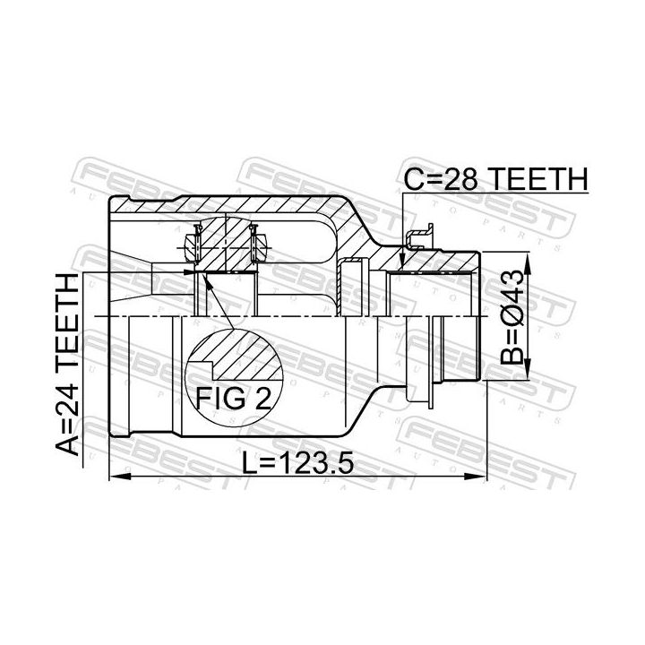 Jungčių komplektas, kardaninis velenas FEBEST 0511-M320MTRH