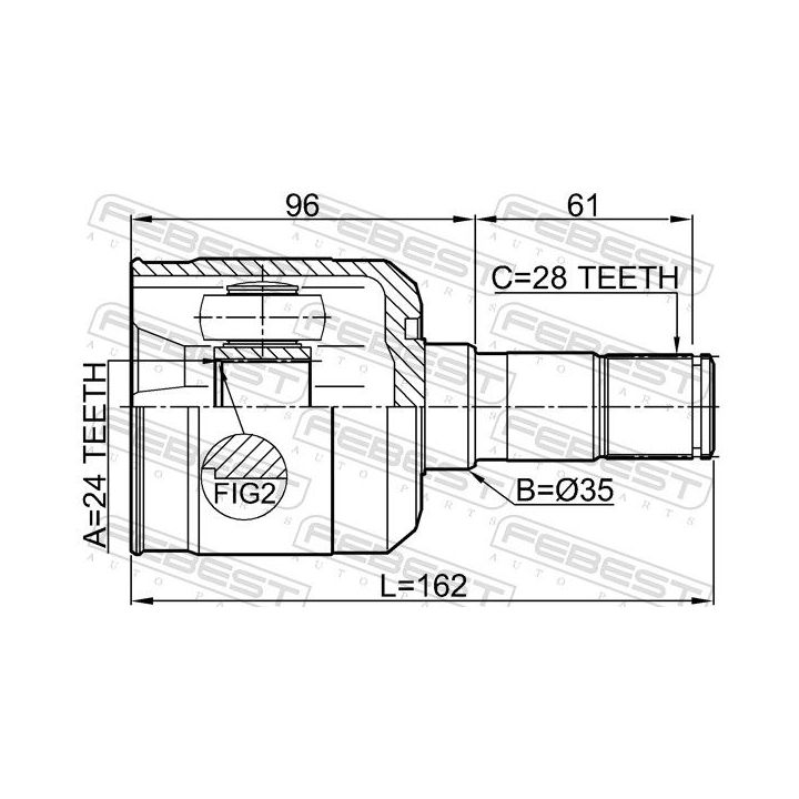 Jungčių komplektas, kardaninis velenas FEBEST 0511-M323FLH