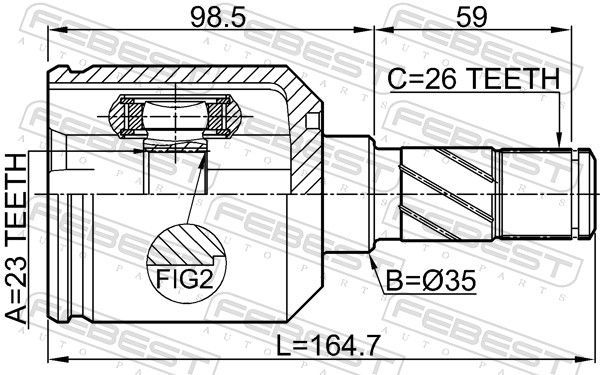 Jungčių komplektas, kardaninis velenas FEBEST 0511-M626LH