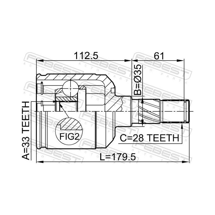 Jungčių komplektas, kardaninis velenas FEBEST 0511-M6ATLH