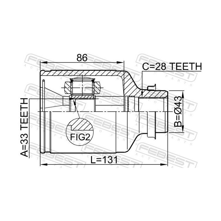 Jungčių komplektas, kardaninis velenas FEBEST 0511-M6ATRH