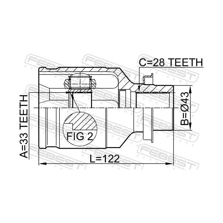 Jungčių komplektas, kardaninis velenas FEBEST 0511-M6MTRH