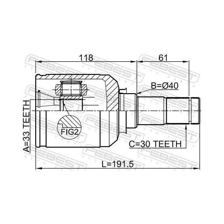 Jungčių komplektas, kardaninis velenas FEBEST 0511-MPVLH