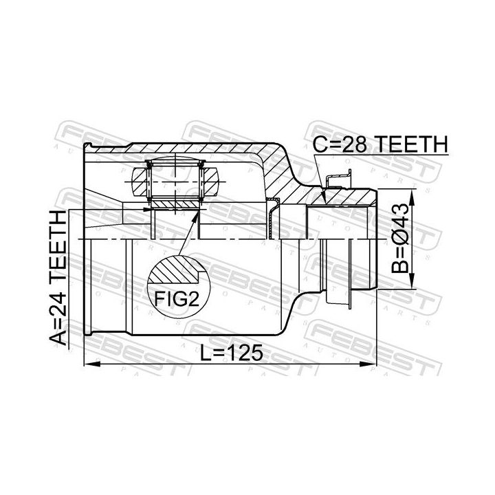 Jungčių komplektas, kardaninis velenas FEBEST 0511-MZ5ATRH