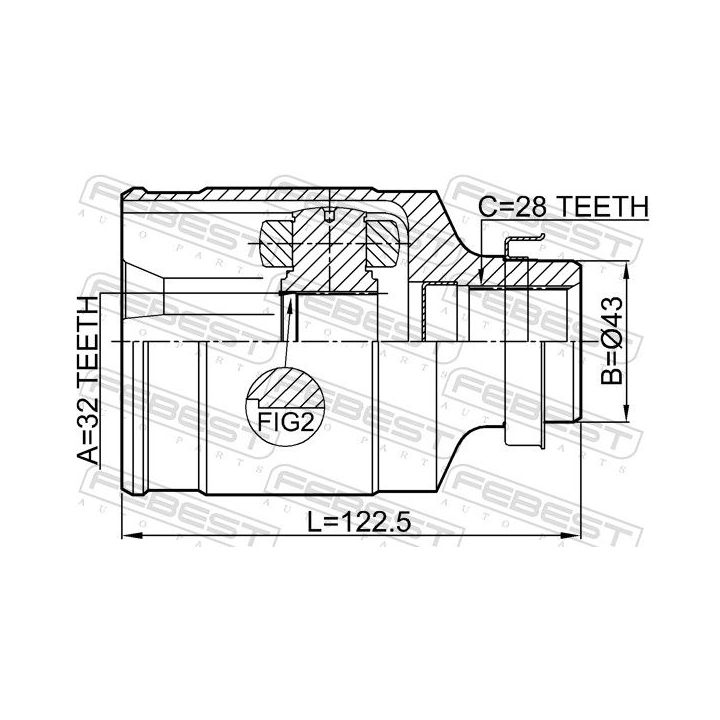 Jungčių komplektas, kardaninis velenas FEBEST 0511-MZ5RH