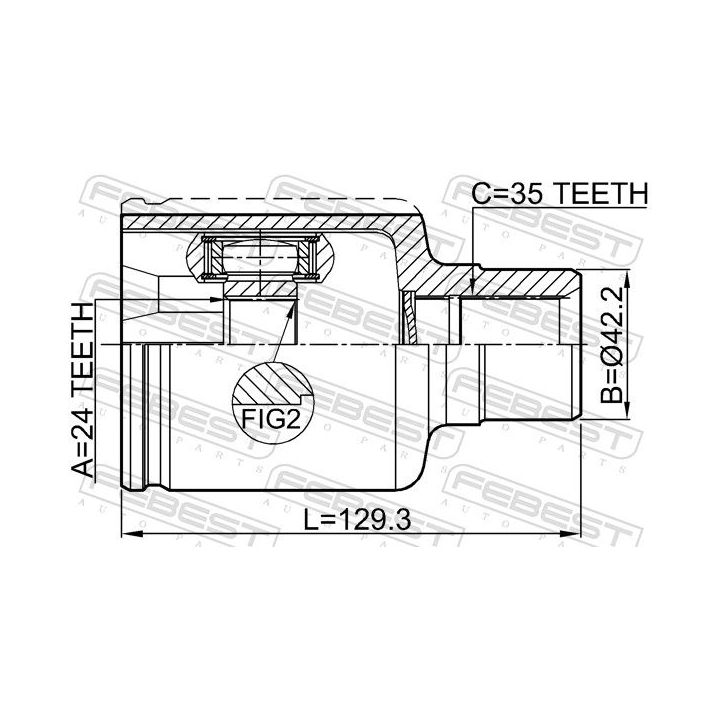 Jungčių komplektas, kardaninis velenas FEBEST 0511-TRIBRH