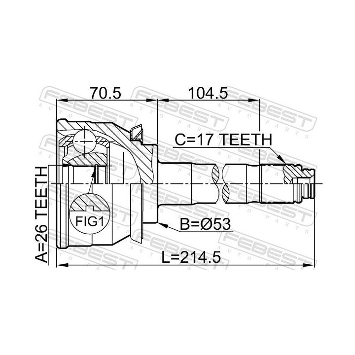 Jungčių komplektas, kardaninis velenas FEBEST 0610-004