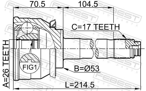 Jungčių komplektas, kardaninis velenas FEBEST 0610-004