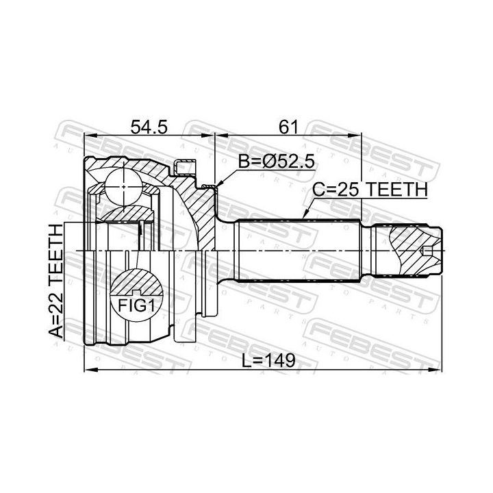 Jungčių komplektas, kardaninis velenas FEBEST 1210-H517