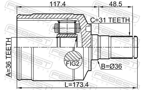Jungčių komplektas, kardaninis velenas FEBEST 1211-CM10LH
