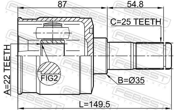 Jungčių komplektas, kardaninis velenas FEBEST 1211-CM10R