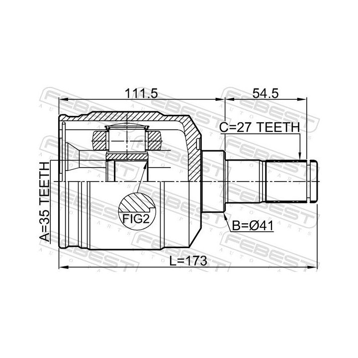 Jungčių komplektas, kardaninis velenas FEBEST 1211-CMLH