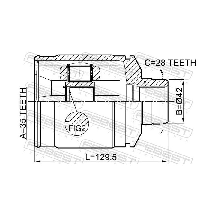 Jungčių komplektas, kardaninis velenas FEBEST 1211-CMRH