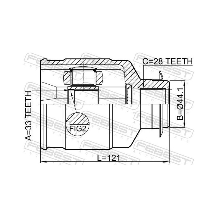 Jungčių komplektas, kardaninis velenas FEBEST 1211-D7RH