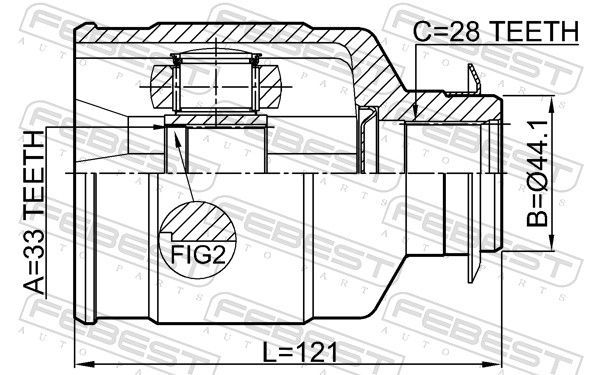 Jungčių komplektas, kardaninis velenas FEBEST 1211-D7RH