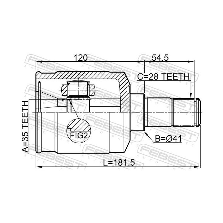 Jungčių komplektas, kardaninis velenas FEBEST 1211-DM24MTLH