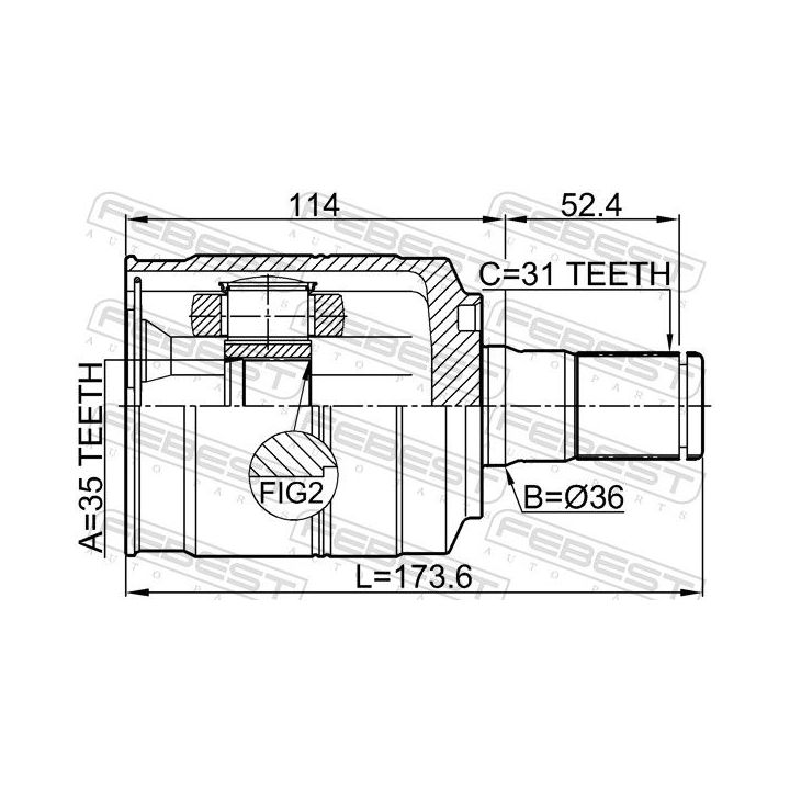 Jungčių komplektas, kardaninis velenas FEBEST 1211-DMLH