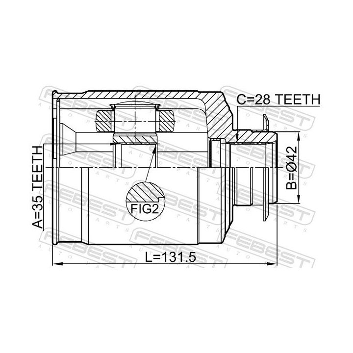 Jungčių komplektas, kardaninis velenas FEBEST 1211-DMRH