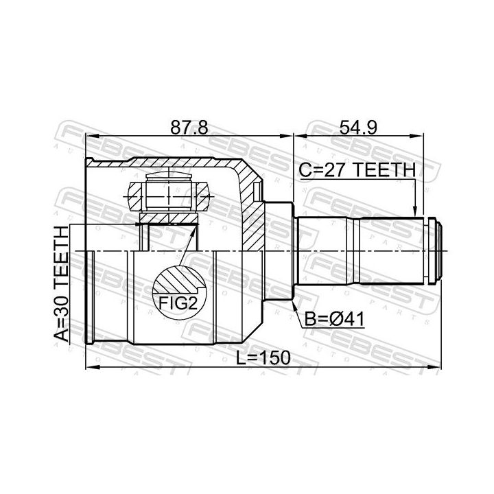 Jungčių komplektas, kardaninis velenas FEBEST 1211-ELANHD