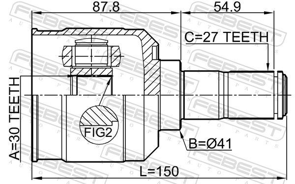 Jungčių komplektas, kardaninis velenas FEBEST 1211-ELANHD