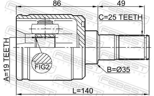 Jungčių komplektas, kardaninis velenas FEBEST 1211-GET11