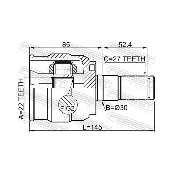 Jungčių komplektas, kardaninis velenas FEBEST 1211-I30ATLH