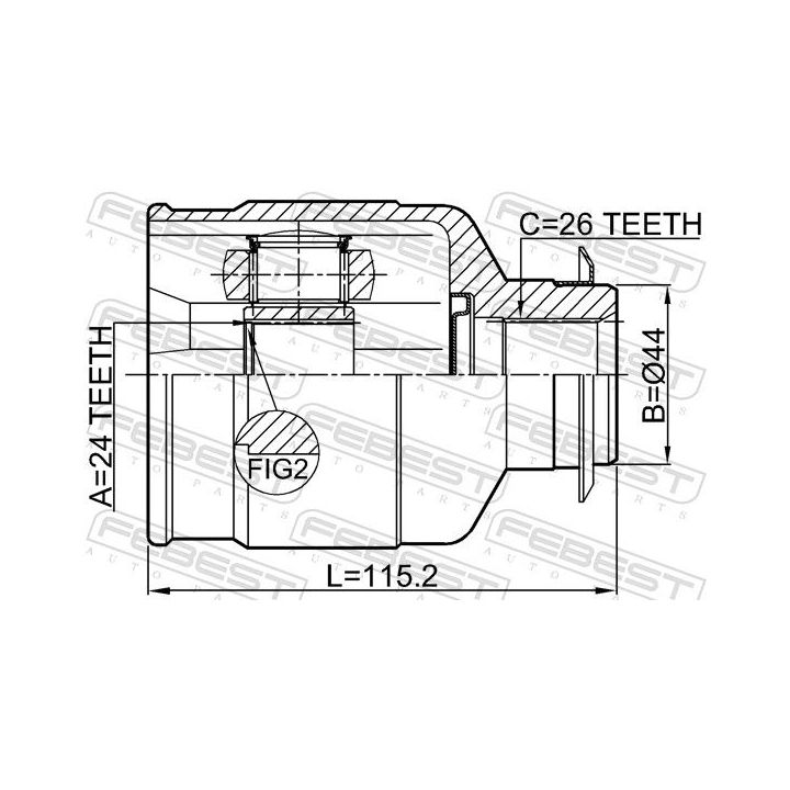 Jungčių komplektas, kardaninis velenas FEBEST 1211-IX354WDRH