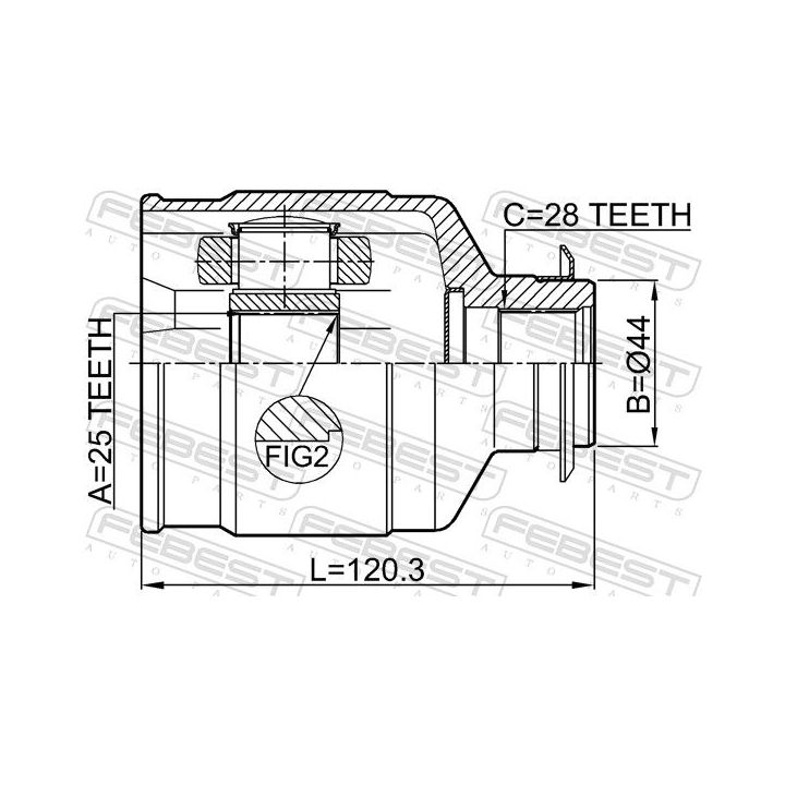 Jungčių komplektas, kardaninis velenas FEBEST 1211-IX35RH