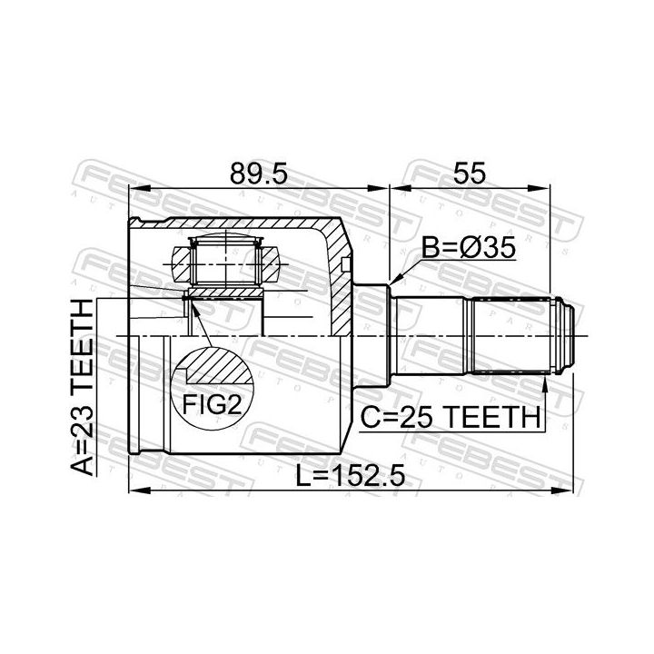 Jungčių komplektas, kardaninis velenas FEBEST 1211-LAN