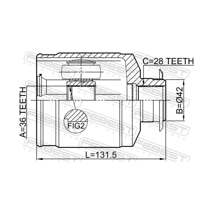 Jungčių komplektas, kardaninis velenas FEBEST 1211-SANFE22RH