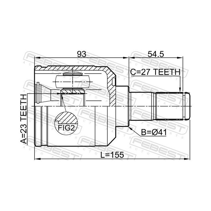 Jungčių komplektas, kardaninis velenas FEBEST 1211-SANFE4WD