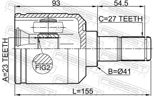 Jungčių komplektas, kardaninis velenas FEBEST 1211-SANFE4WD