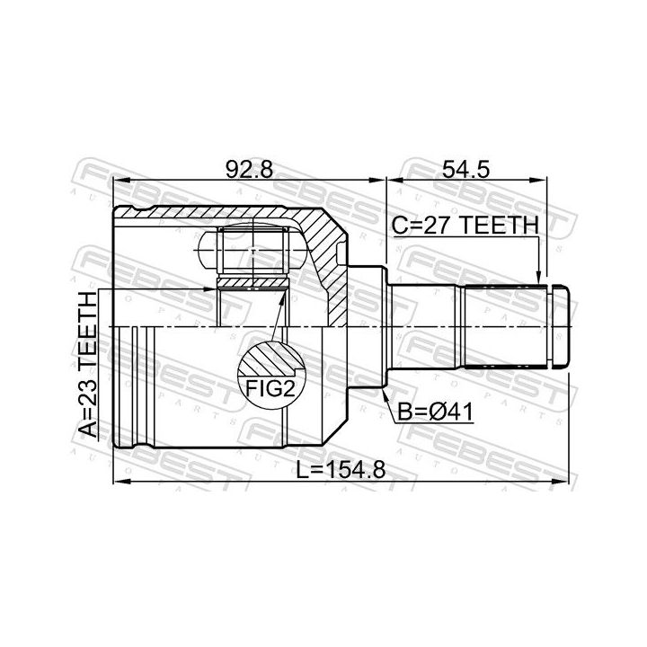 Jungčių komplektas, kardaninis velenas FEBEST 1211-SANFEBBR