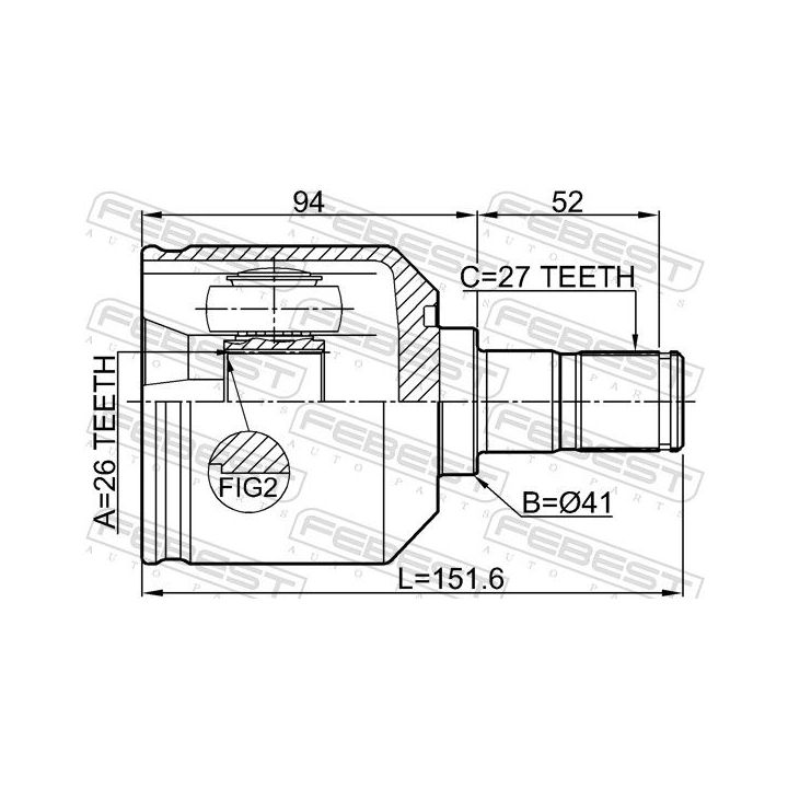 Jungčių komplektas, kardaninis velenas FEBEST 1211-SANFELH