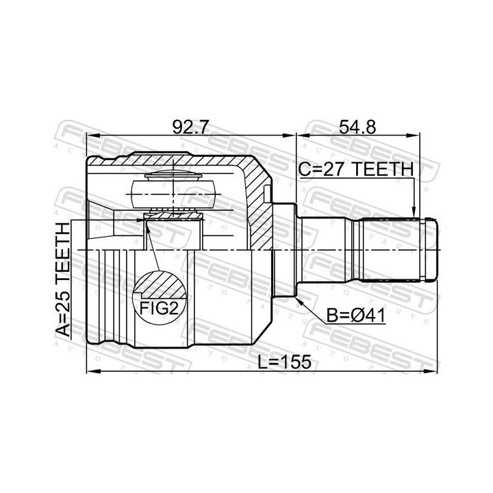 Jungčių komplektas, kardaninis velenas FEBEST 1211-SANFER