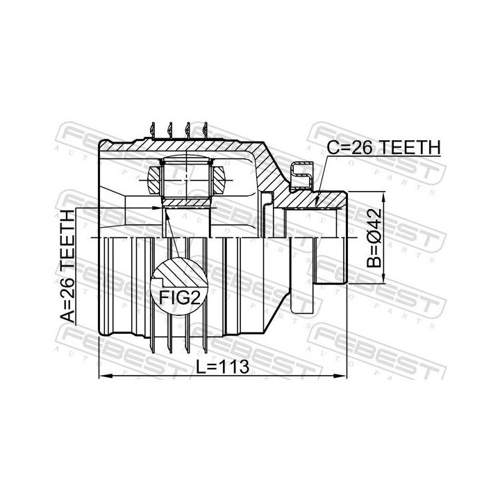Jungčių komplektas, kardaninis velenas FEBEST 1211-SFMTRH