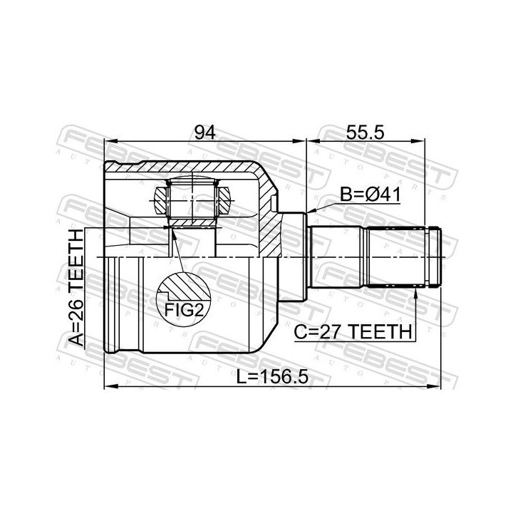 Jungčių komplektas, kardaninis velenas FEBEST 1211-SONLH