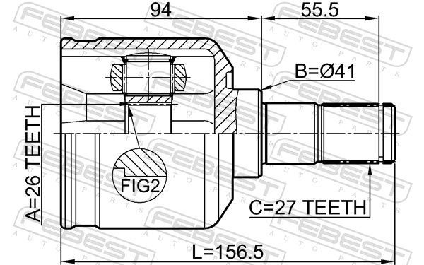 Jungčių komplektas, kardaninis velenas FEBEST 1211-SONLH