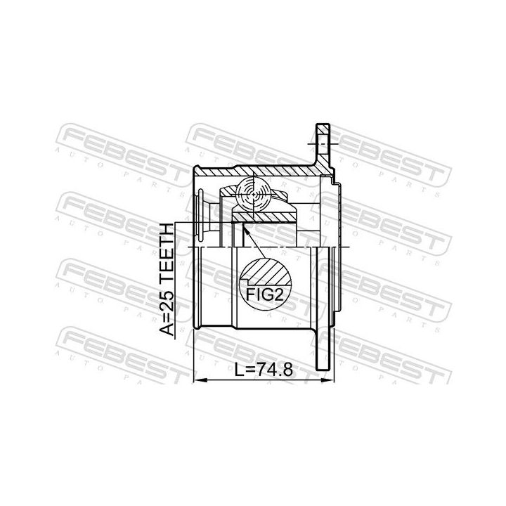 Jungčių komplektas, kardaninis velenas FEBEST 1211-TERD4RH