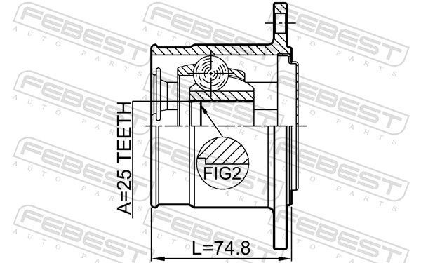 Jungčių komplektas, kardaninis velenas FEBEST 1211-TERD4RH